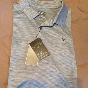 Callaway Men's Striped Gray Polo Shirt